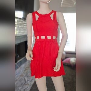 H&M divided dress spring coral sz 6 GUC
